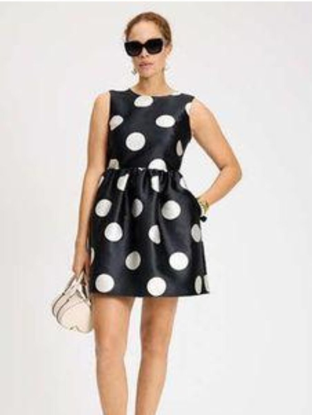 Kate Spade New York Black & White Polka Dot Bow Back Dress Size 12 NWT